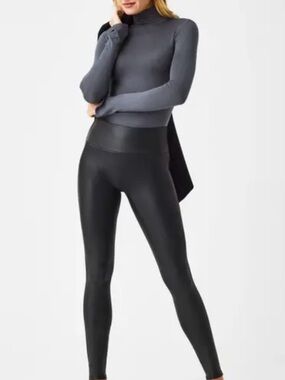 Spanx  Lg NWOT High-Waist Faux Leather Leggings - Black clean, smoke free home!